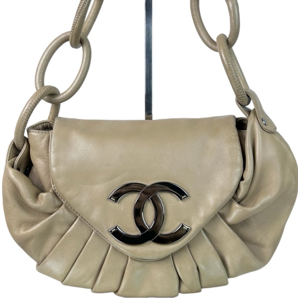 Chanel Tan Leather Shoulder Bag